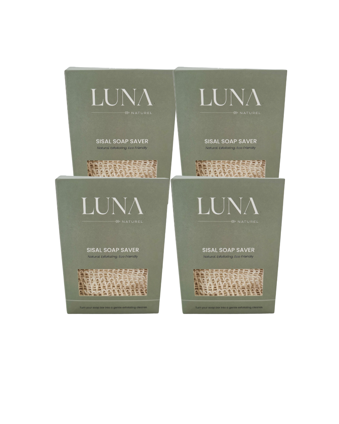 Sisal Soap Saver Bundle – Natural Exfoliating Soap Bags (4 Pack)